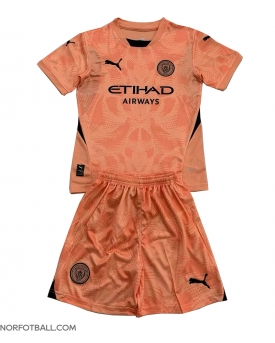Billige Fotballdrakt Manchester City Keeper Replika Bortedraktsett Barn 2024-25 Kortermet (med bukser)